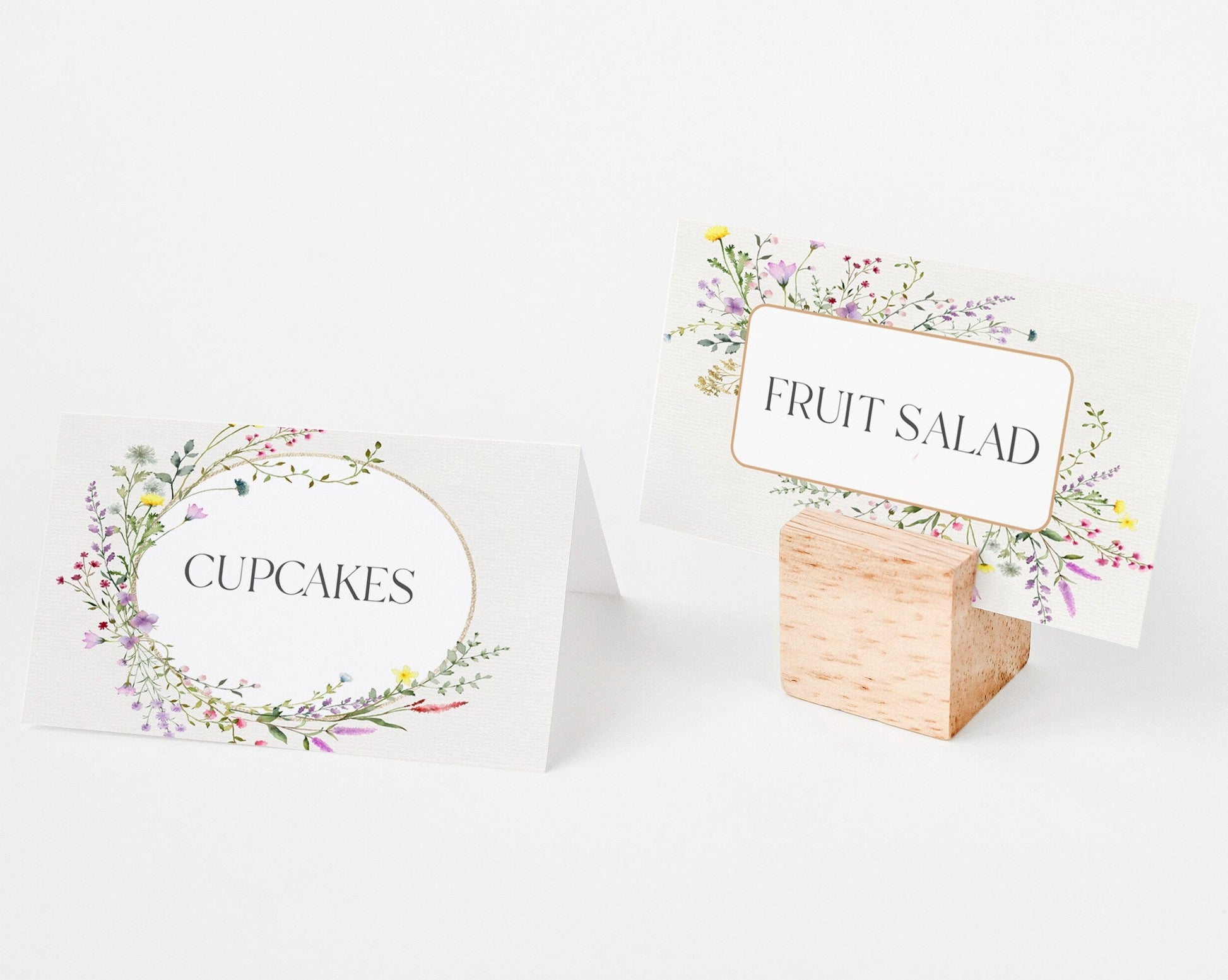 Delicate Wildflower Shower Place Card Printable Template, Floral buffet Place Card Wildflower Escort Cards Editable Place Card Corjl