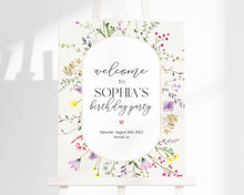  Delicate Wildflower Birthday Party Welcome Sign Template, Floral 60th birthday Welcome Sign, 40th 50th 70th 80th birthday decor