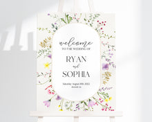  Delicate Wildflower Wedding Welcome Sign Printable Template, Floral wedding Welcome Sign, corjl wedding Signage, instant download