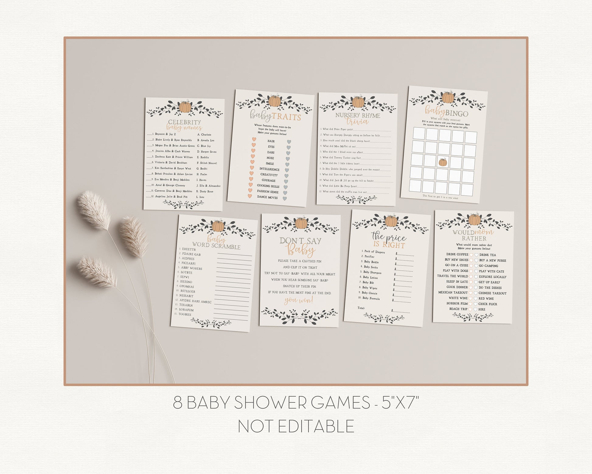 Little Pumpkin Baby Shower Bundle Printable, fall Baby Shower Games, autumn Baby Shower Invite, gender neutral baby shower, baby sprinkle