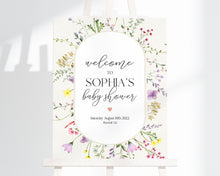  Delicate Wildflower Baby Shower Welcome Sign Template, Floral Baby Shower Welcome Sign, Corjl Instant Download printable|Baby Shower Signage