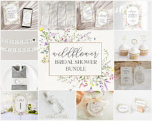  Delicate Wildflower Bridal Shower Bundle Printable, Engagement Shower, wedding shower invites, Editable Template, Bridal Shower Games
