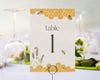 Honey Bee Table Numbers Printable Template, Bee baby Shower Gender neutral shower, yellow honey bee wedding table decor INSTANT DOWNLOAD