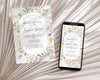 Delicate Wildflower Bridal Shower Invitation Set Template, floral bridal shower invites set, spring summer florals, bridal shower evite