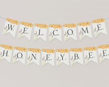  honey bee party banner printable baby shower decor, Happy Birthday Pennant, bridal shower banner, bee birthday party decor, gender neutral