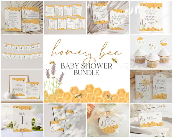 Honey Bee Baby Shower Bundle Printable, Gender Neutral Babee Shower Invitation, Printable games Bumble Bee Baby Shower Package, Mommy to bee