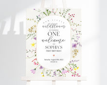  Delicate Wildflower First Birthday Party Welcome Sign Template, Floral Welcome Sign, Our little wildflower is turning one, 2nd boho birthday