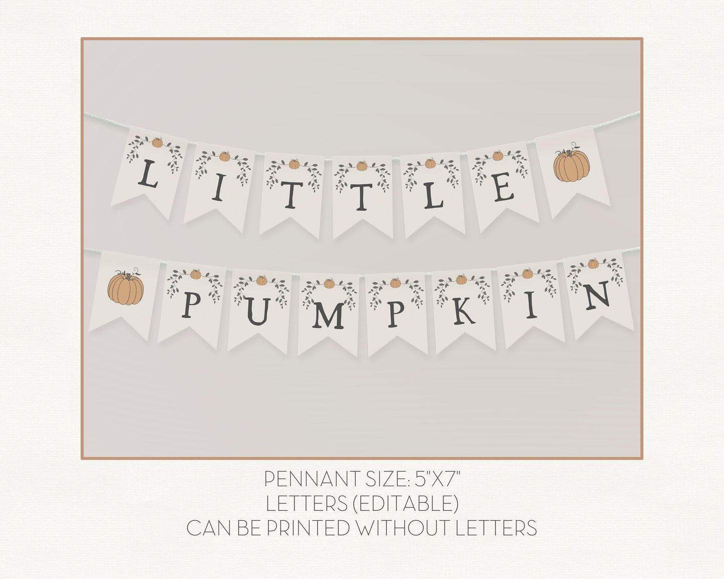 Little Pumpkin First Birthday Party Bundle Printable, fall autumn birthday Invite, gender neutral october birthday party, third birthday