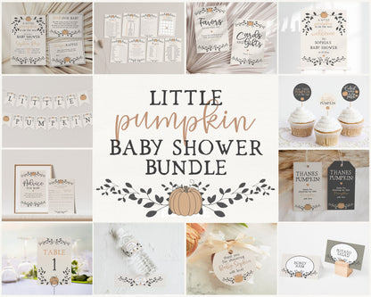 Little Pumpkin Baby Shower Bundle Printable, fall Baby Shower Games, autumn Baby Shower Invite, gender neutral baby shower, baby sprinkle