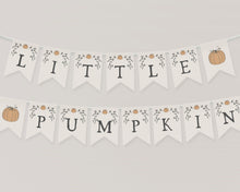  Little pumpkin fall party banner printable decor, fall friendsgiving Pennant, autumn baby shower, thanksgiving dinner decor, first birthday