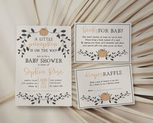  Little Pumpkin Fall Baby Shower Invitation Set Template, autumn baby shower invite set, a little pumpkin is on the way instant download