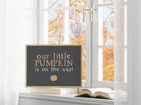 Little Pumpkin Party Signage Printable Party Decor, pumpkin baby shower decor, fall baby shower little pumpkin is on the way, gender neutral