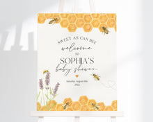  Honey Bee Baby Shower Welcome Sign Printable Template, watercolor honey Baby Shower Welcome Signage, Corjl Instant Download, mom to bee