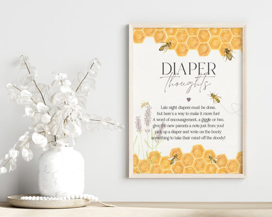 Honey bee baby shower diaper thoughts for baby