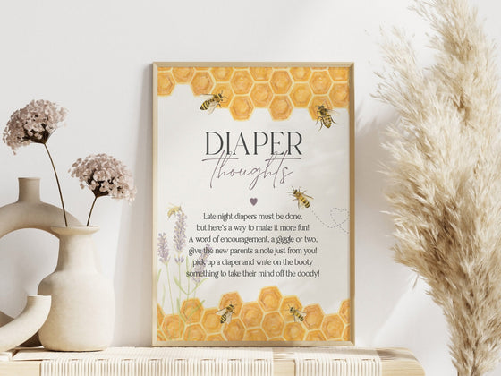 Honey bee baby shower diaper thoughts for baby