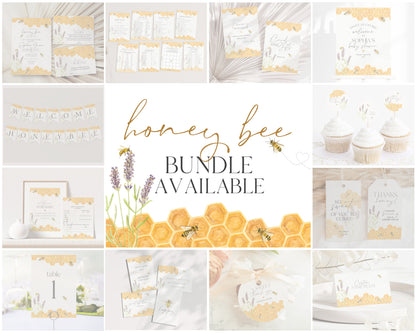 honey bee baby shower games bundle, honey bee baby sprinkle games template, gender neutral baby shower party games, yellow honey baby shower