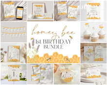  Honey Bee First Birthday Bundle Printable, Gender Neutral 1st Bee Day Invitation Bundle, Bumble Bee Birthday Package, Happy Bee Day