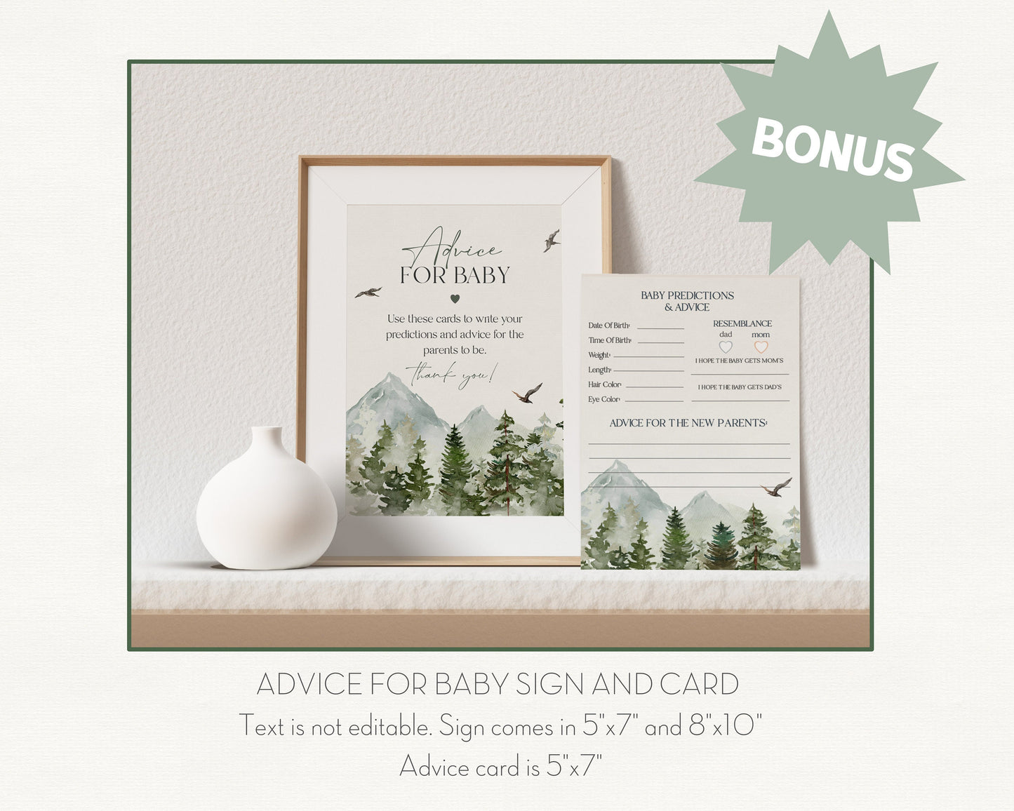 Forest Woodland Baby Shower Bundle Printable, boy baby Shower Invitation Bundle, winter fall baby shower, woodsy christmas baby shower