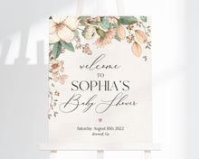  Blush Pink Floral Baby Shower Welcome Sign Template, vintage Floral Baby Shower Welcome Sign, Instant Download rose gold Baby Shower Signage