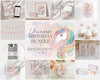 Unicorn Birthday Bundle Printable, Editable Unicorn Invitation Party Package Unicorn Party Pack, Unicorn Theme 1st Birthday Instant Download