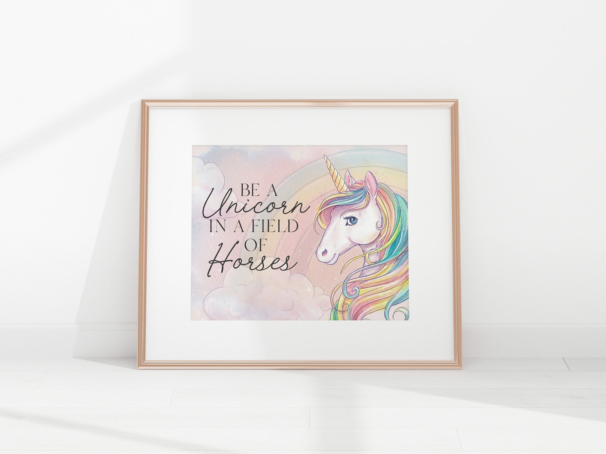 Unicorn Printable Birthday Party Decor, be a unicorn in a field of horses, rainbow unicorn party, stay magical, you are magic, girl birthday