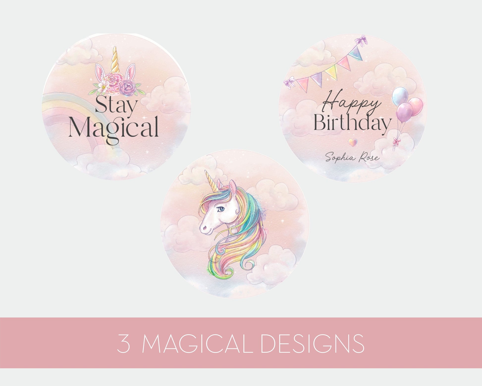 Unicorn Cupcake Toppers Printable, rainbow unicorn birthday party decor, cupcake toppers birthday party for girl, instant download corjl