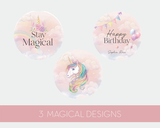 Unicorn Cupcake Toppers Printable, rainbow unicorn birthday party decor, cupcake toppers birthday party for girl, instant download corjl