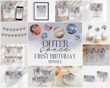  Outer Space First Birthday Party Printable Template, first trip around the sun, Space Invitation 1st Birthday Space Birthday Decor for Boy