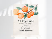  Little Cutie is on the Way Citrus Baby Shower Welcome Sign Printable, orange baby shower, gender neutral baby shower, cutie baby shower