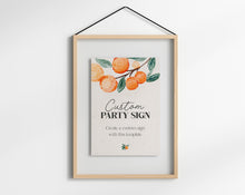  Little Cutie is on the Way Custom Sign Printable Party Decor, citrus fruit baby shower gender neutral baby shower, orange baby shower
