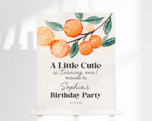  Little Cutie Birthday Welcome Sign Printable Template, orange birthday party, girl birthday party, florida citrus birthday party turning one