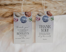  Outer Space Favor Tags for Space Birthday Instant Download, Thank you tag Galaxy Gift tags Trip Around the Sun Planets Printable Template