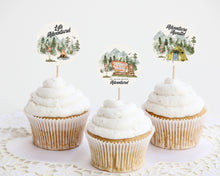  National Park Cupcake Toppers Printable Template, wilderness boy party decor adventure awaits woodland baby shower or birthday party