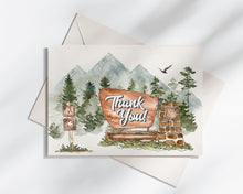  National Park Thank You Card Printable Template, woodland baby shower, summer outdoor camping birthday party for boy, adventure awaits