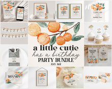  Little Cutie Birthday Bundle Printable, citrus birthday, cutie birthday party for spring or summer, orange birthday party for girl, any age