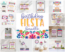  Fiesta Birthday Party Bundle Printable Template, mexican flowers birthday party decor bundle, INSTANT DOWNLOAD, taco bar party