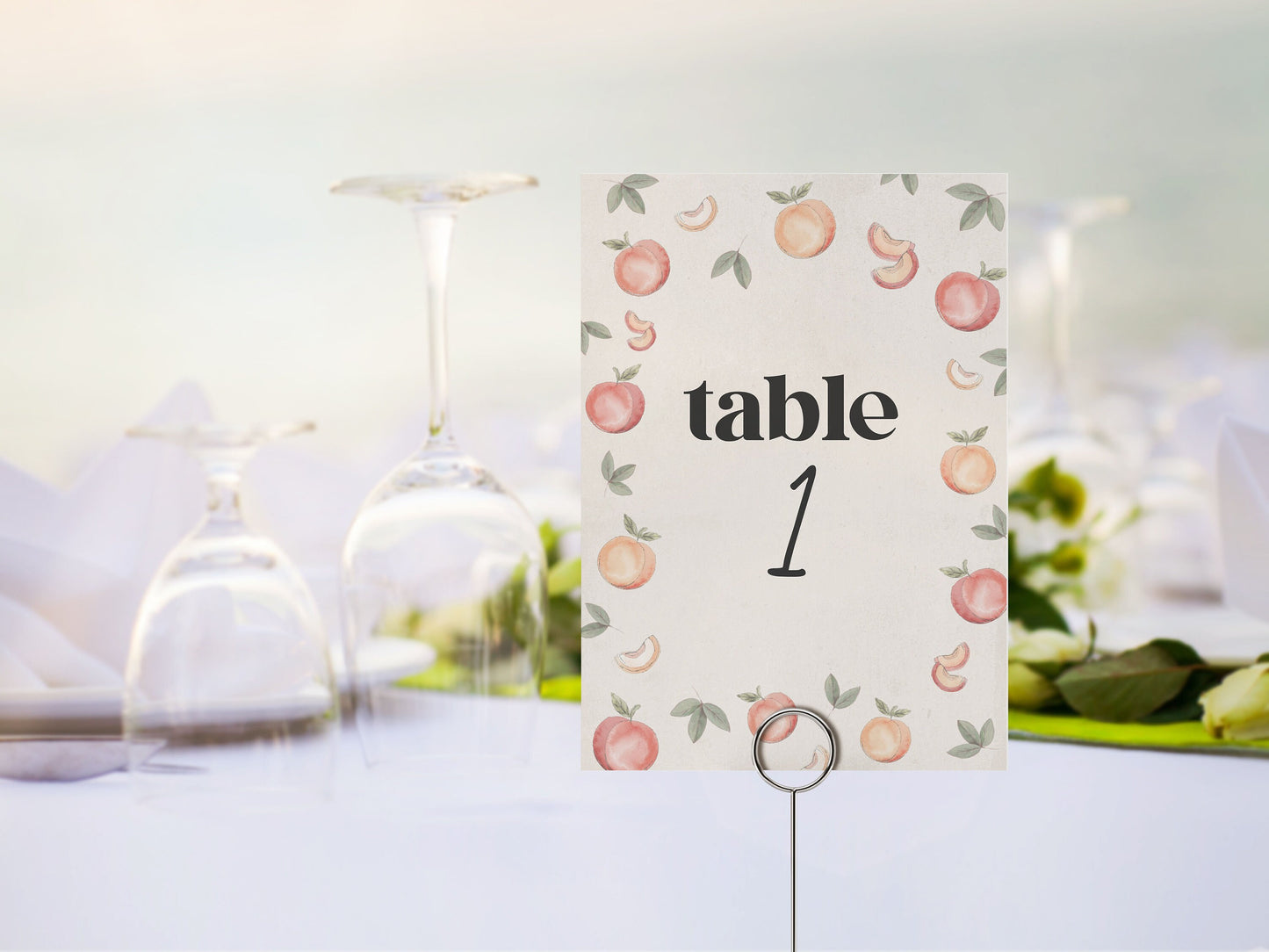 Sweet Peach table numbers Instant Download Printable, Editable Template corjl file, a sweet little peach is on the way, peach baby shower