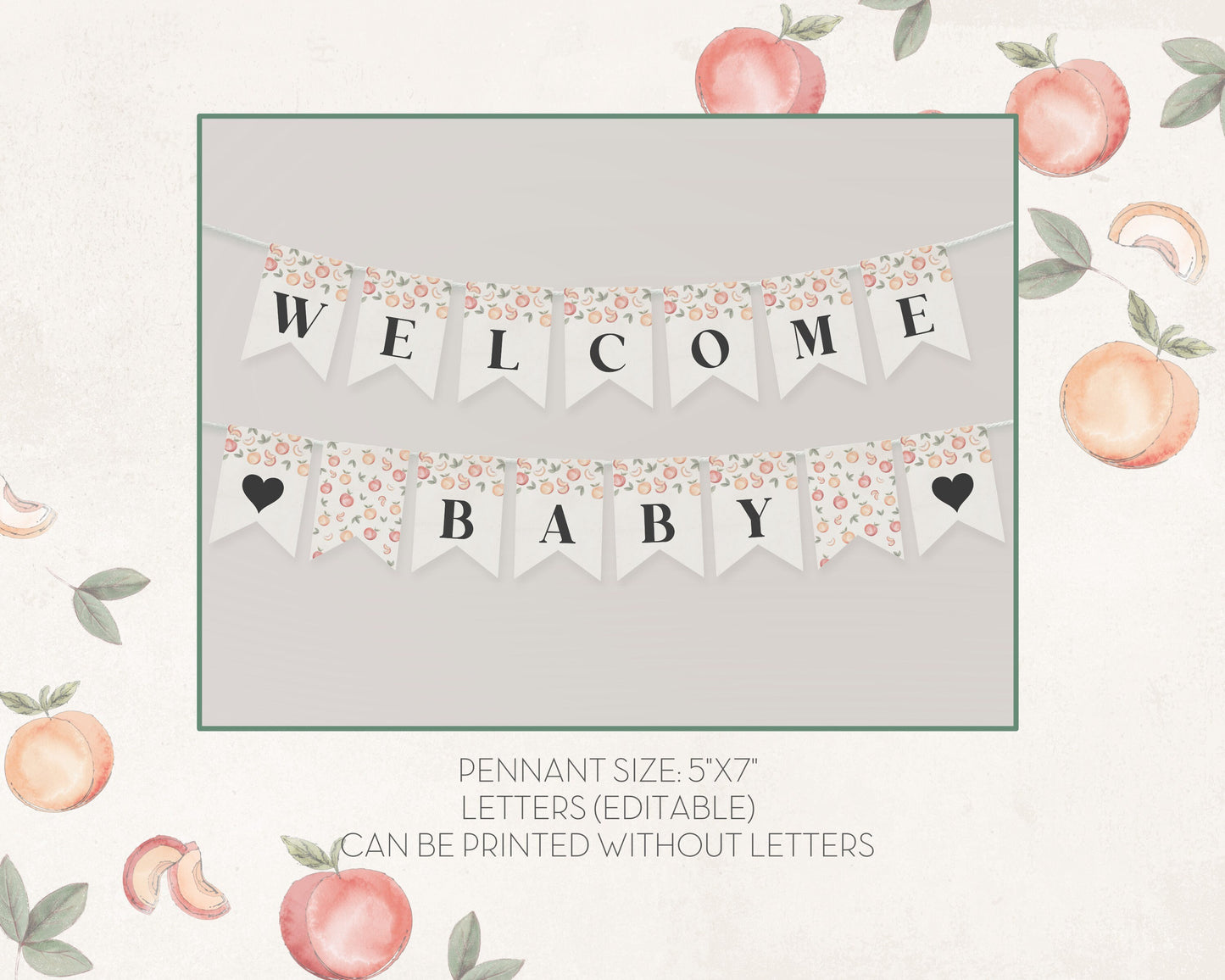 Sweet Peach is on the way peach baby shower banner, personalized banner little peach decor, baby shower for girl, spring summer baby shower