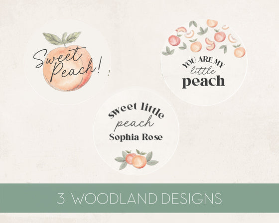 Sweet as a Peach Baby Shower or Birthday Cupcake Toppers Printable Template, spring or summer party, a little peach is on the way