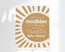  You are my Sunshine Baby Shower Welcome Sign Instant Download, sun gender neutral boho rainbow baby shower, little ray of sunshine