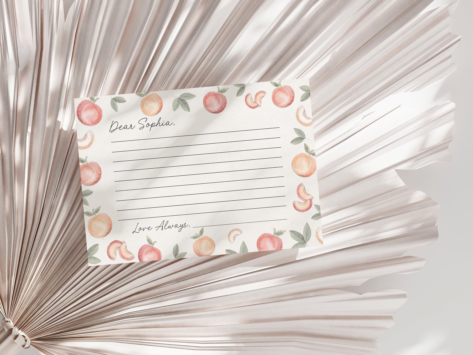 Sweet Peach is on the Way Time Capsule Printable Template, spring or summer peach baby shower, advice for baby, peach birthday for girl