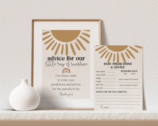 You are my sunshine advice for baby cards, gender neutral boho baby shower, spring or summer sunshine baby shower