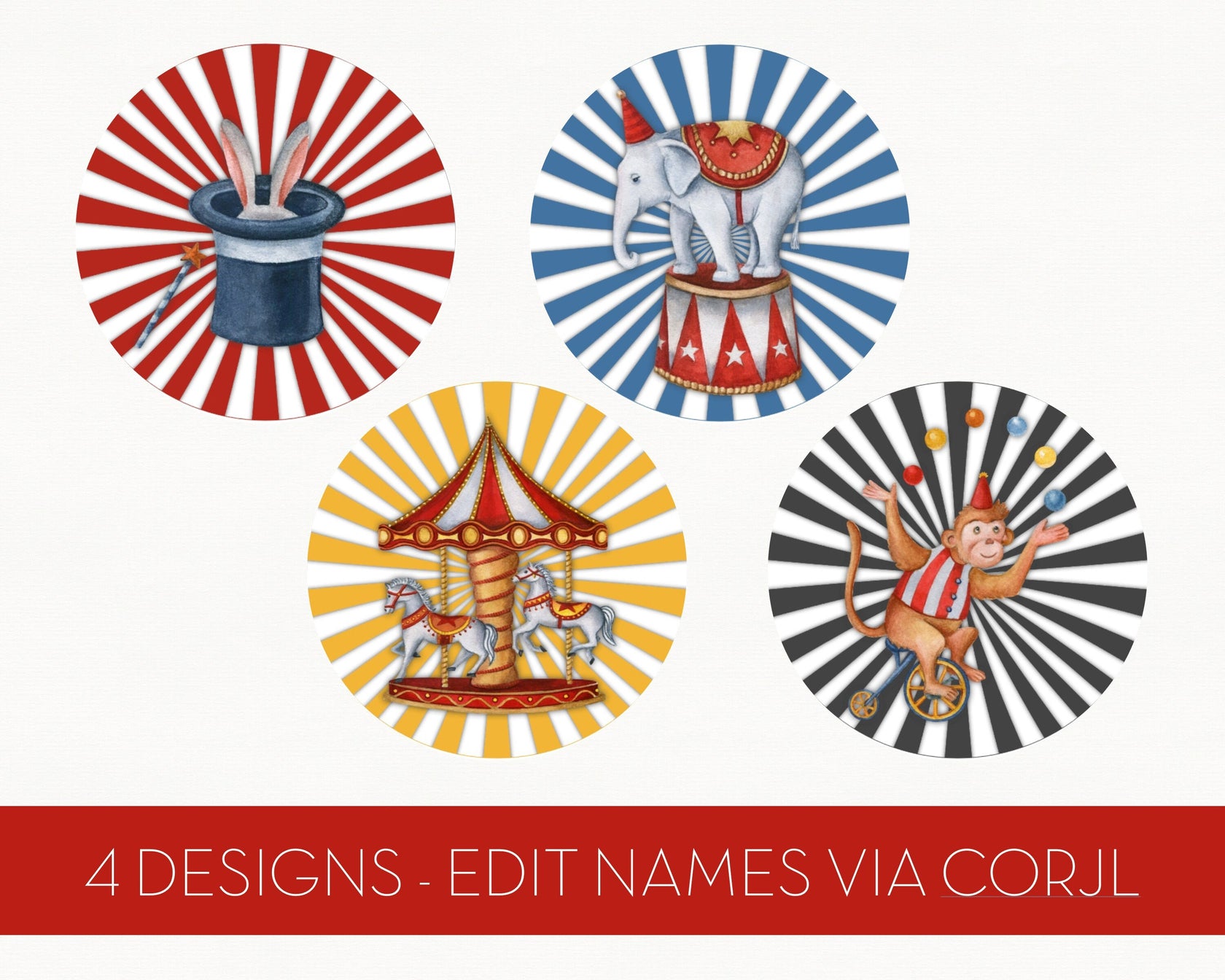 Circus Cupcake Toppers Printable – Wilde Peach Party