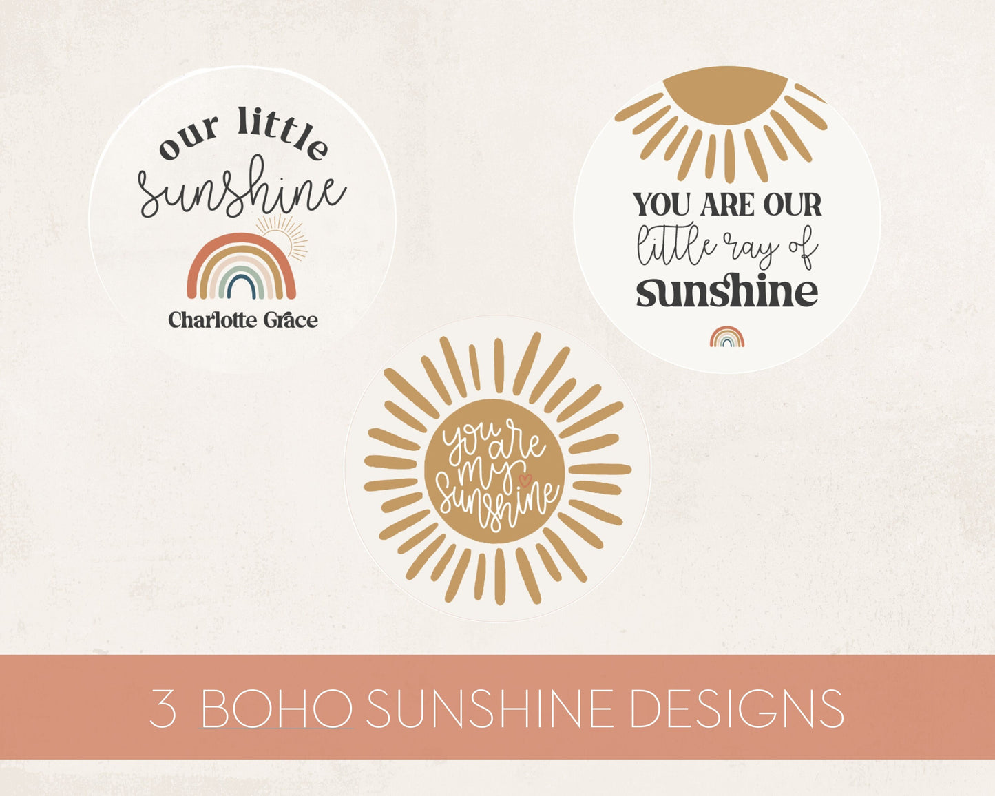 You are my Sunshine Cupcake Toppers Printable Template, gender neutral sun baby shower sunshine birthday party for girl boho cupcake toppers