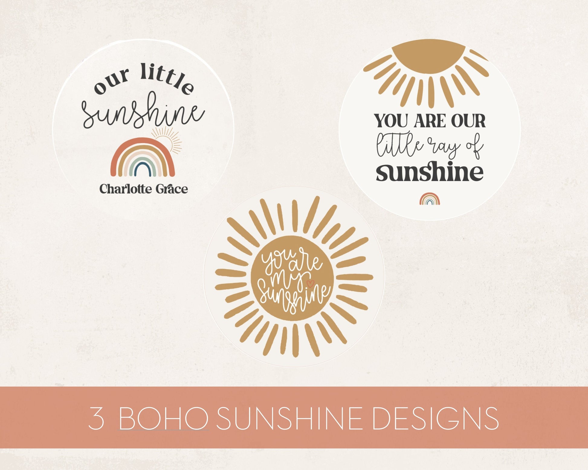 You are my Sunshine Cupcake Toppers Printable Template, gender neutral sun baby shower sunshine birthday party for girl boho cupcake toppers