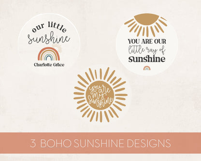 You are my Sunshine Cupcake Toppers Printable Template, gender neutral sun baby shower sunshine birthday party for girl boho cupcake toppers