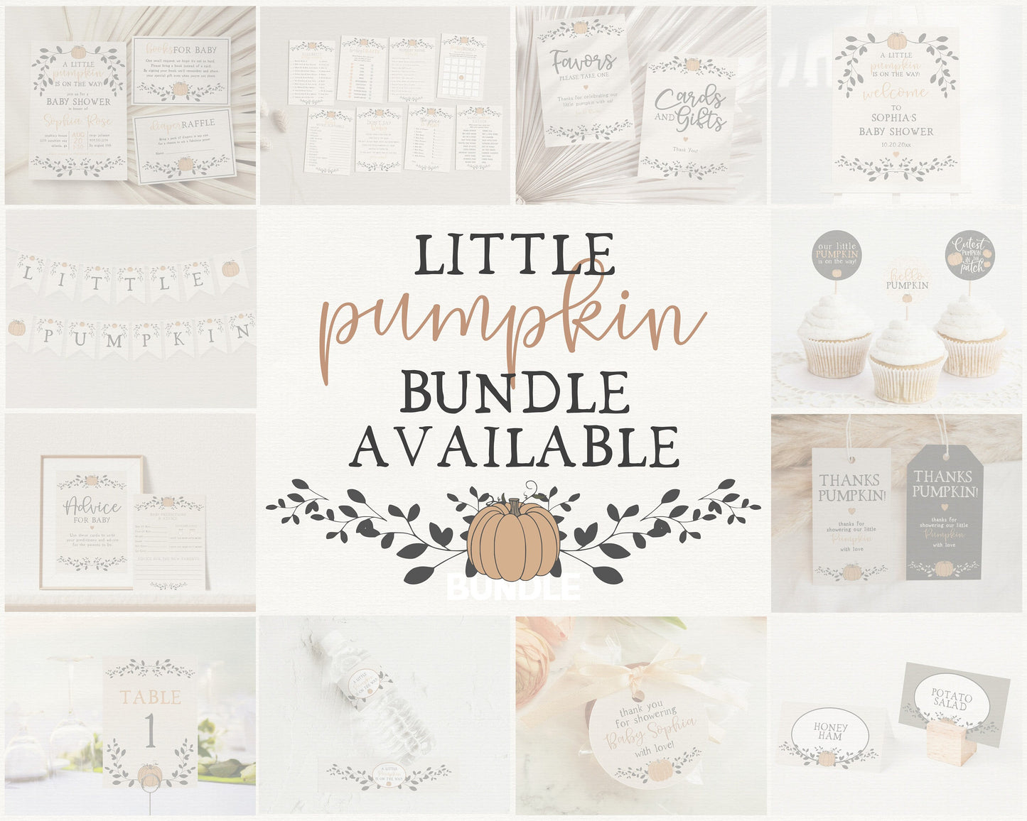 Little pumpkin fall party banner printable decor, fall friendsgiving Pennant, autumn baby shower, thanksgiving dinner decor, first birthday