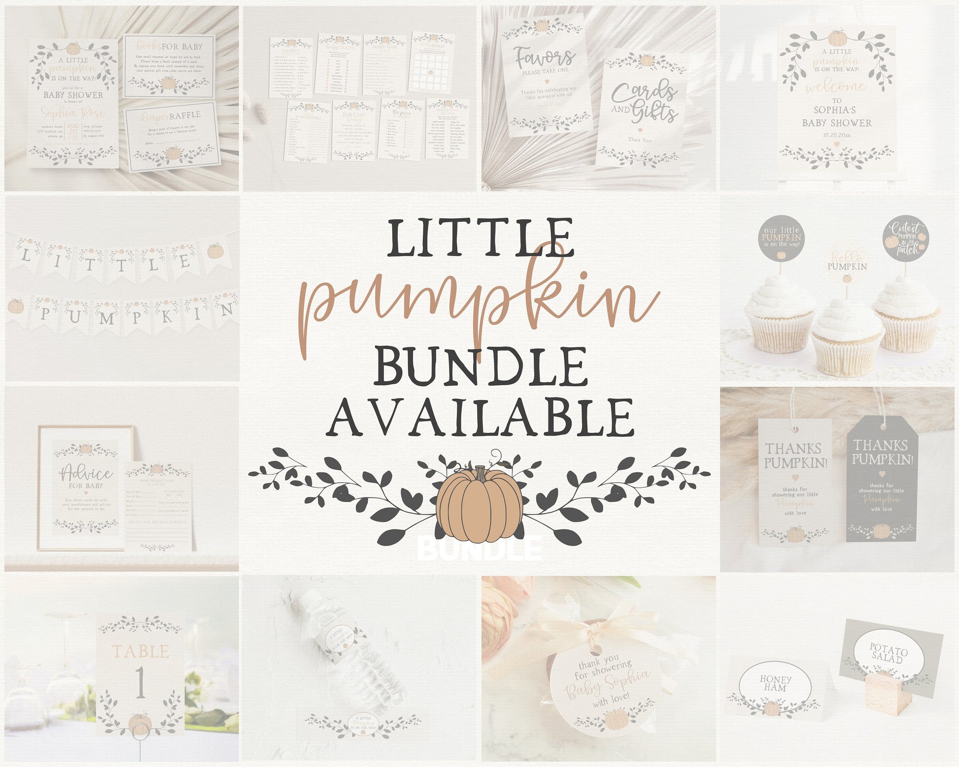 Little Pumpkin Baby Shower Welcome Sign Template, Fall Baby Shower Welcome Sign, Corjl Instant Download neutral, Autumn Baby Shower Signage