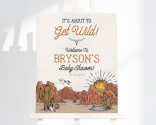  Wild West Baby Shower Welcome Sign Instant Download, little cowboy welcome rodeo baby shower for boy, southwestern baby shower template