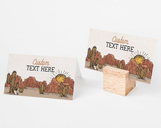 Wild West Place Cards Printable Template, cowboy baby shower rodeo birthday party for boy, instant download guest name buffet food label